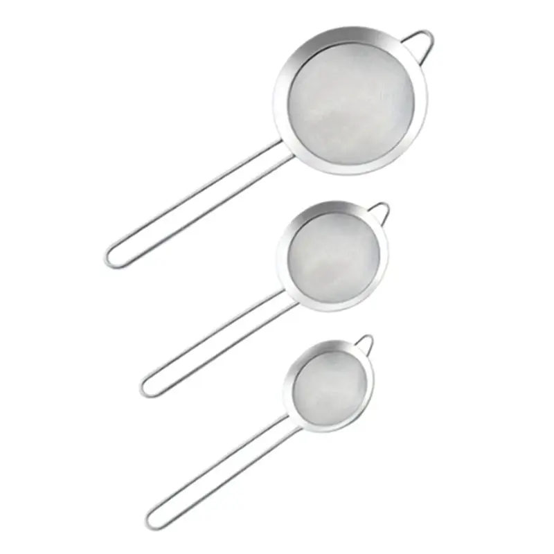 A56P-3Pcs Stainless Steel Fine Mesh Food Filter For Baking Sifting Flour Sieve Juicing Soybean Baking Kitchen Tool
A56P-3Pcs Stainless Steel Fine Mesh Food Filter For Baking Sifting Flour Sieve Juicing Soybean Baking Kitchen Tool