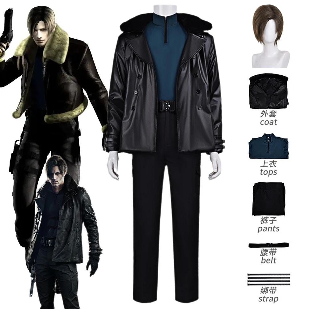 Game Evil Leon S Kennedy Cosplay Costume Movie Leon PU Coat Gloves Full Set Resident 9 Suit Uniform Hallowen Men Play Role
Game Evil Leon S Kennedy Cosplay Costume Movie Leon PU Coat Gloves Full Set Resident 9 Suit Uniform Hallowen Men Play Role