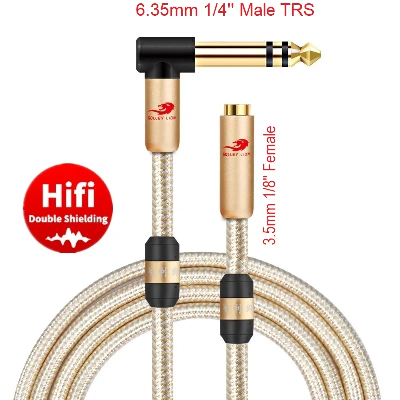 Stereo 1/4'' TRS 6.35mm Male to 3.5mm Female Audio Cable for Amplifier Mixer Console Piano Headphone Adapter Shielded Cords
Stereo 1/4'' TRS 6.35mm Male to 3.5mm Female Audio Cable for Amplifier Mixer Console Piano Headphone Adapter Shielded Cords