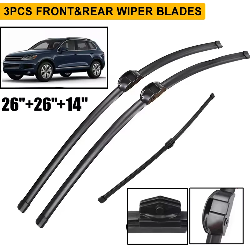 Wiper LHD Front & Rear Wiper Blades For VW Touareg 2010 - 2017 Windshield Windscreen Window Rain Brushes 26"+26"+14"
Wiper LHD Front & Rear Wiper Blades For VW Touareg 2010 - 2017 Windshield Windscreen Window Rain Brushes 26"+26"+14"