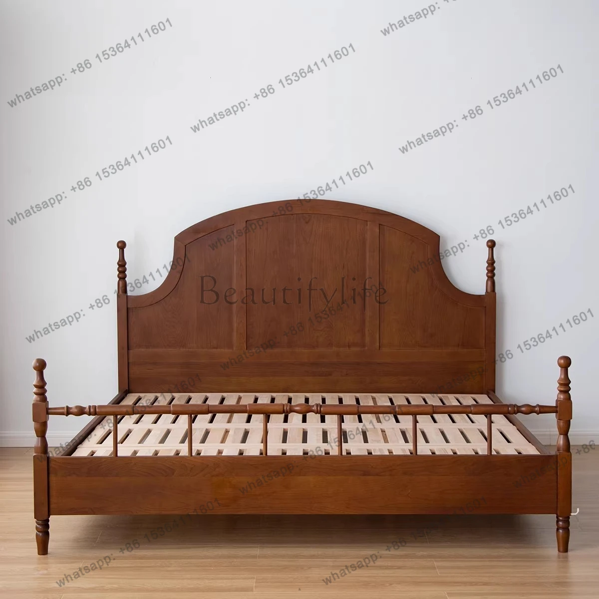Light French retro double bed 1.5/1 meters medieval cherry wood solid wood bed small apartment
Light French retro double bed 1.5/1 meters medieval cherry wood solid wood bed small apartment