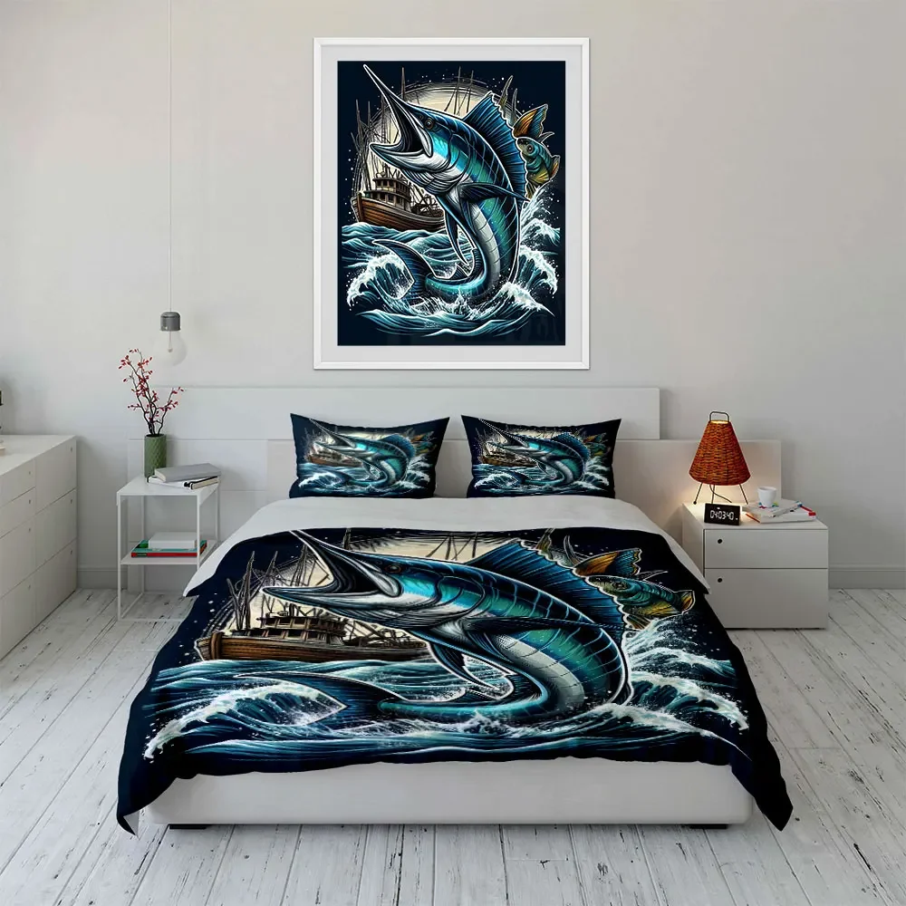 "Fishing-Themed Nautical Decor Set" Multiple sizes kid's and adults' bedroom Exquisite 3PC bedding set, gift
"Fishing-Themed Nautical Decor Set" Multiple sizes kid's and adults' bedroom Exquisite 3PC bedding set, gift
