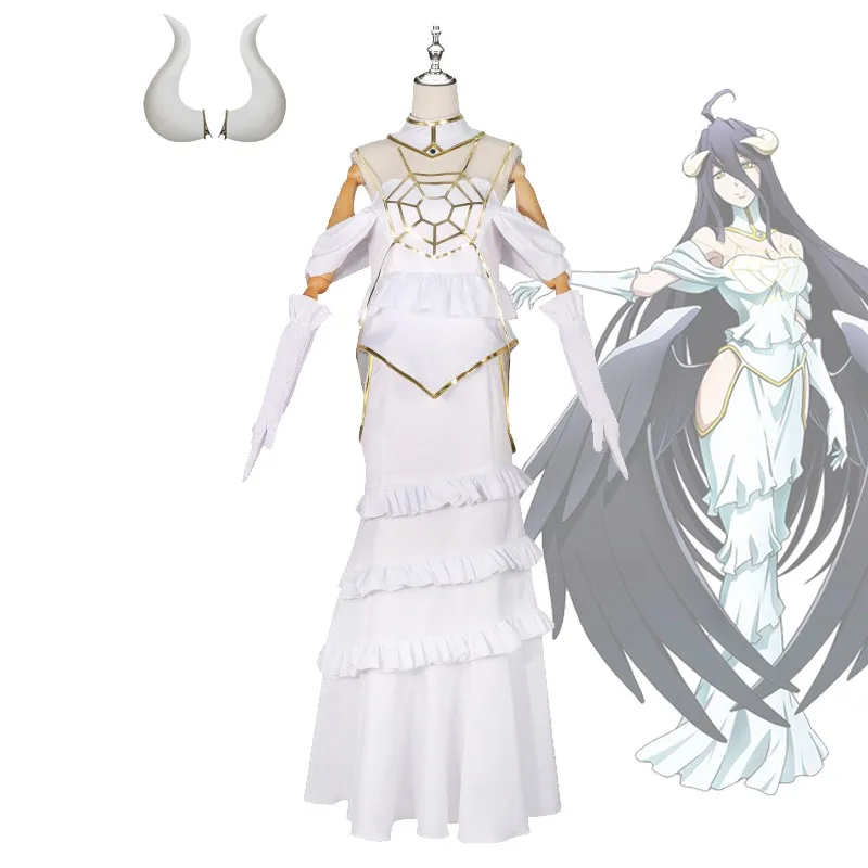 Костюмы Overlord Albedo, платье для косплея и рога дьявола, великолепный гроб Назарика, чистый белый демон, одежда для женщин, одежда в стиле аниме
Костюмы Overlord Albedo, платье для косплея и рога дьявола, великолепный гроб Назарика, чистый белый демон, одежда для женщин, одежда в стиле аниме