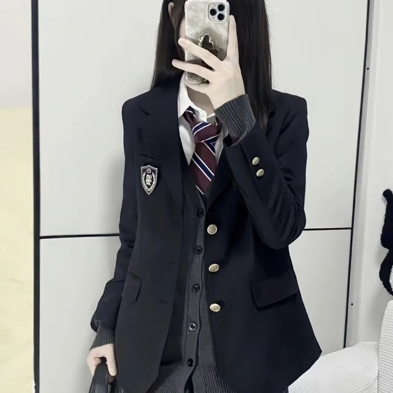 JK Uniform Suit Jacket for Women Three-pin Spring and Autumn Style Korean Style Loose Temperament Street Top
JK Uniform Suit Jacket for Women Three-pin Spring and Autumn Style Korean Style Loose Temperament Street Top