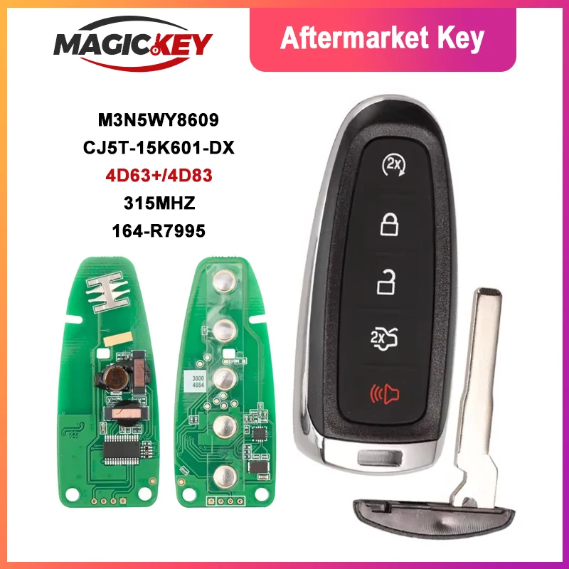 MAGICKEY CJ5T-15K601-DX 4D63+/4D83 DST80 315MHz Keyless Go Car Remote Key M3N5WY8609 For Ford Escape Focus C-max 2013 - 2018
MAGICKEY CJ5T-15K601-DX 4D63+/4D83 DST80 315MHz Keyless Go Car Remote Key M3N5WY8609 For Ford Escape Focus C-max 2013 - 2018