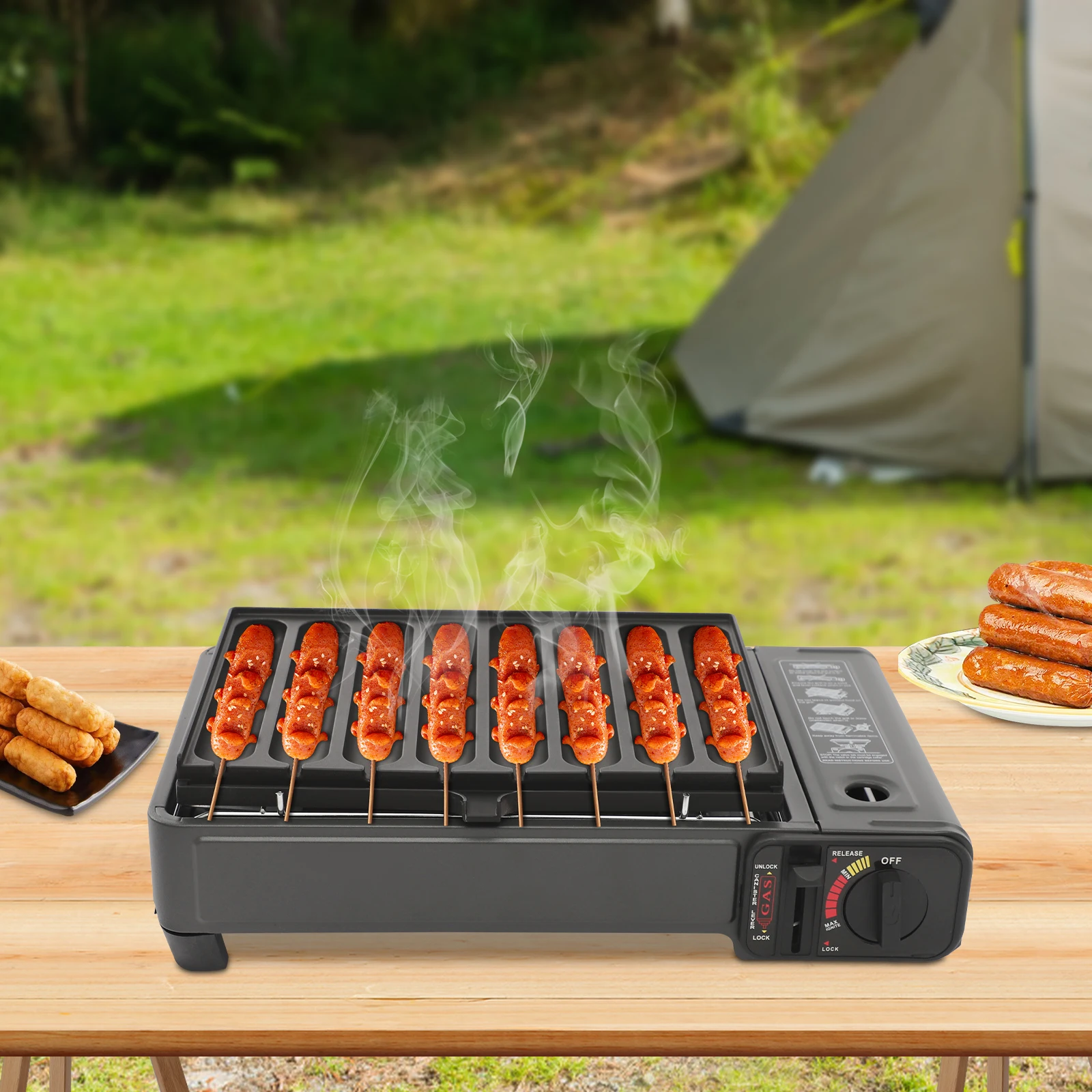 Butane Stove Portable Camping Gas Stove Gas Grill Stove Gas Barbecue Grill+Sausage Baking Tray+Plastic Box
Butane Stove Portable Camping Gas Stove Gas Grill Stove Gas Barbecue Grill+Sausage Baking Tray+Plastic Box