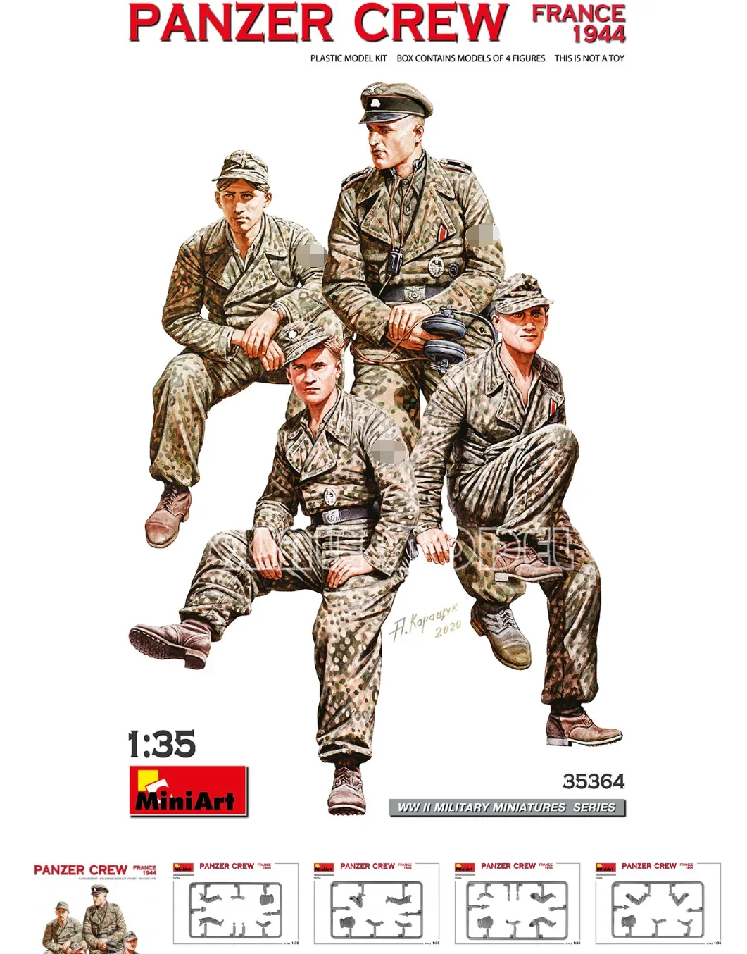 Комплект пластиковой собранной модели MiniArt 35364, немецкий экипаж танка (Франция 1944) 1/35
Комплект пластиковой собранной модели MiniArt 35364, немецкий экипаж танка (Франция 1944) 1/35