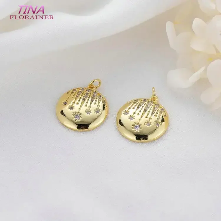 2PCS 14K Gold Color Plated Metal Brass Inlaid Zircon Charms Pendant For Jewellery Making Material DIY Jewelry Findings
2PCS 14K Gold Color Plated Metal Brass Inlaid Zircon Charms Pendant For Jewellery Making Material DIY Jewelry Findings