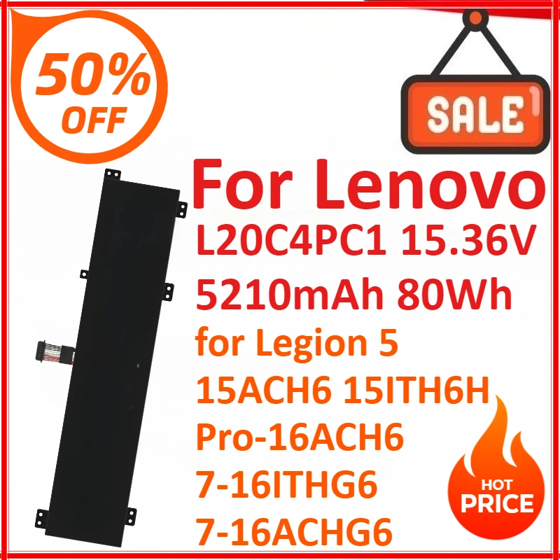 Новый аккумулятор для ноутбука L20C4PC1 15,36 В, 5210 мАч, 80 Втч для Lenovo Legion 5 15ACH6 15ITH6H Pro-16ACH6 7-16ITHG6 7-16ACHG6
Новый аккумулятор для ноутбука L20C4PC1 15,36 В, 5210 мАч, 80 Втч для Lenovo Legion 5 15ACH6 15ITH6H Pro-16ACH6 7-16ITHG6 7-16ACHG6