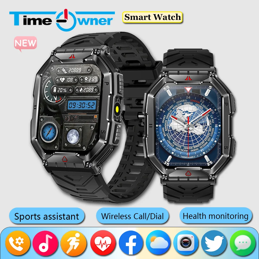 Time Owner 2.1”HD Extra Large Screen Outdoor Professional Sports Smart Watch Men Women Heart Rate Bluetooth Call Smartwatches
Time Owner 2.1”HD Extra Large Screen Outdoor Professional Sports Smart Watch Men Women Heart Rate Bluetooth Call Smartwatches