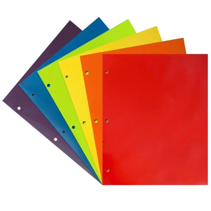 Glossy 3 Hole Punch Folders Assorted 12 Pack
Glossy 3 Hole Punch Folders Assorted 12 Pack