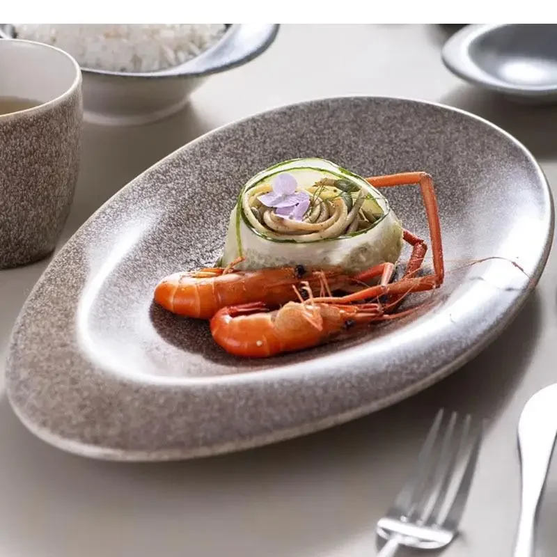 Irregular Oval Ceramic Plate Restaurant Fish Dessert Sushi Dish Shallow Plates Special Tableware
Irregular Oval Ceramic Plate Restaurant Fish Dessert Sushi Dish Shallow Plates Special Tableware