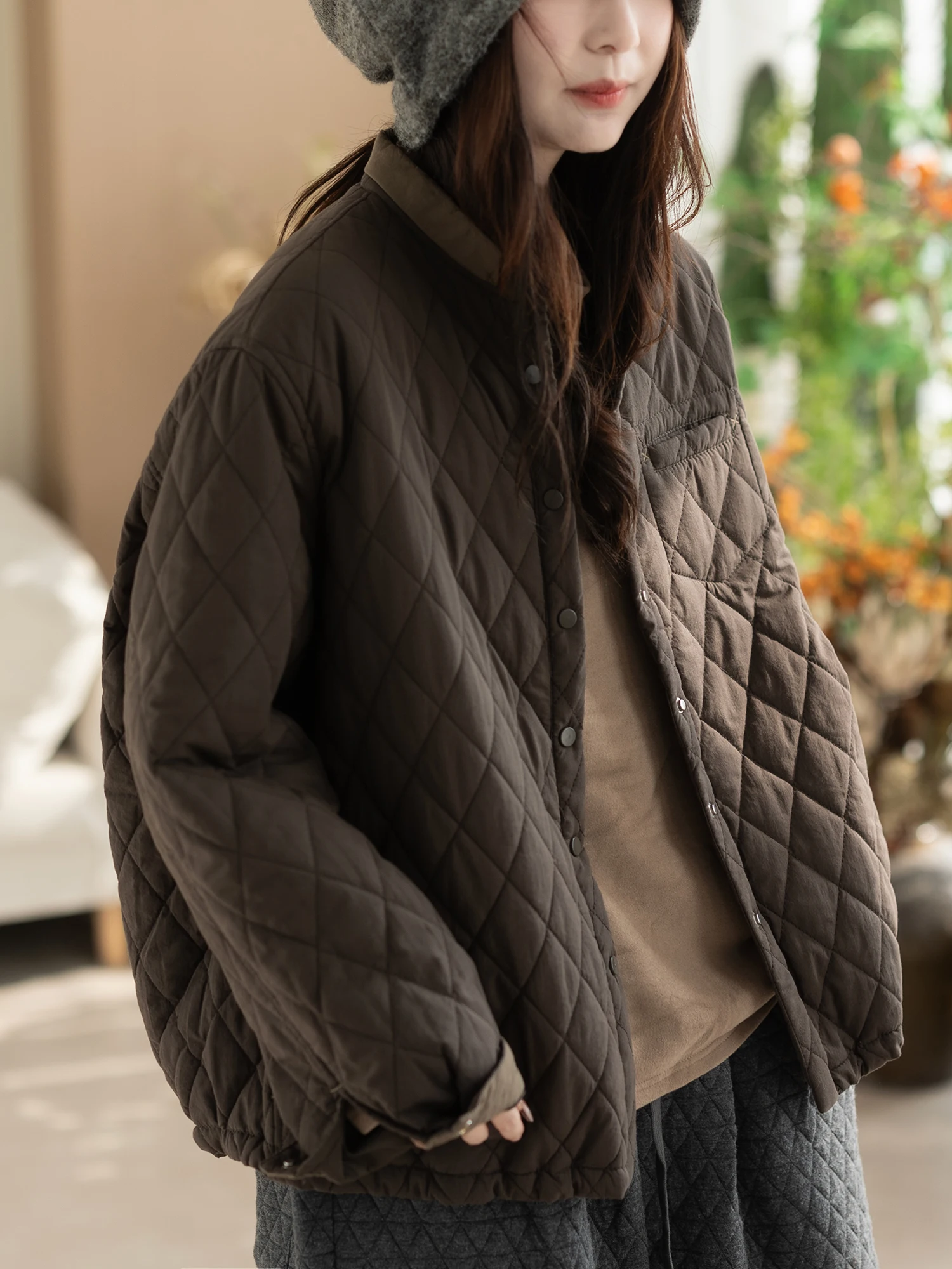 Kyu Winter Faion Lightweight Diamond Pattern Casual Collar Women's Cotton Jaet Commute Sle Regular Sve Long
Kyu Winter Faion Lightweight Diamond Pattern Casual Collar Women's Cotton Jaet Commute Sle Regular Sve Long