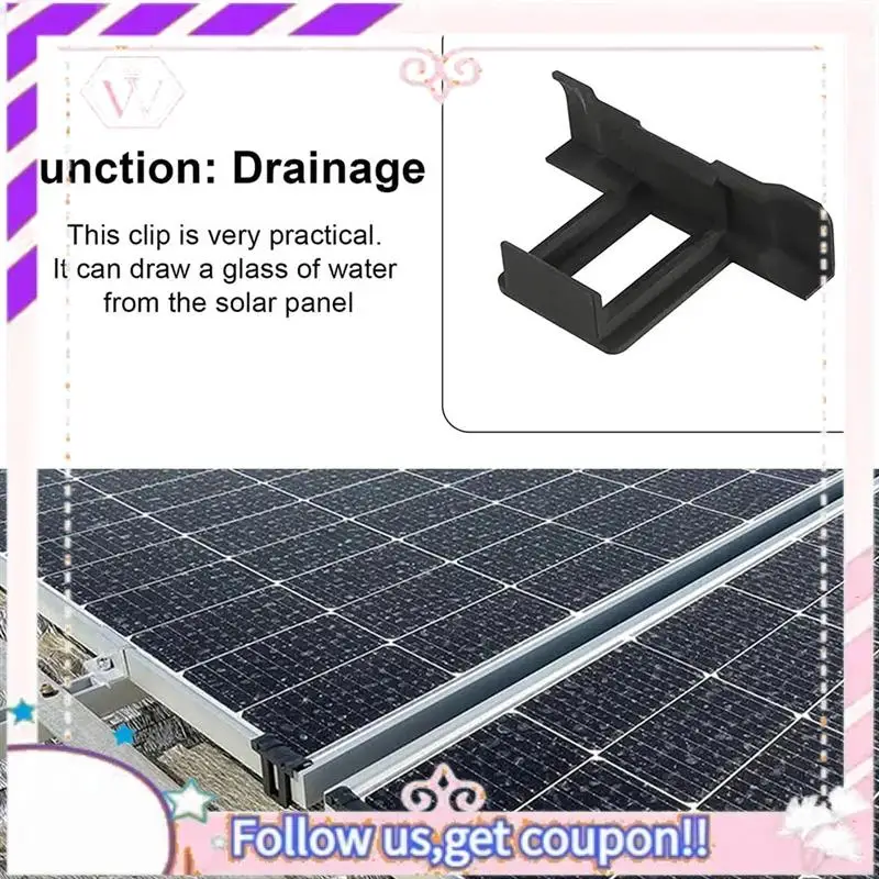 Durable 50PCS Solar Panel Water Drainage Clips ASA Photovoltaic Panel Water Drained Clip Auto Remove Stagnant Water Dust
Durable 50PCS Solar Panel Water Drainage Clips ASA Photovoltaic Panel Water Drained Clip Auto Remove Stagnant Water Dust