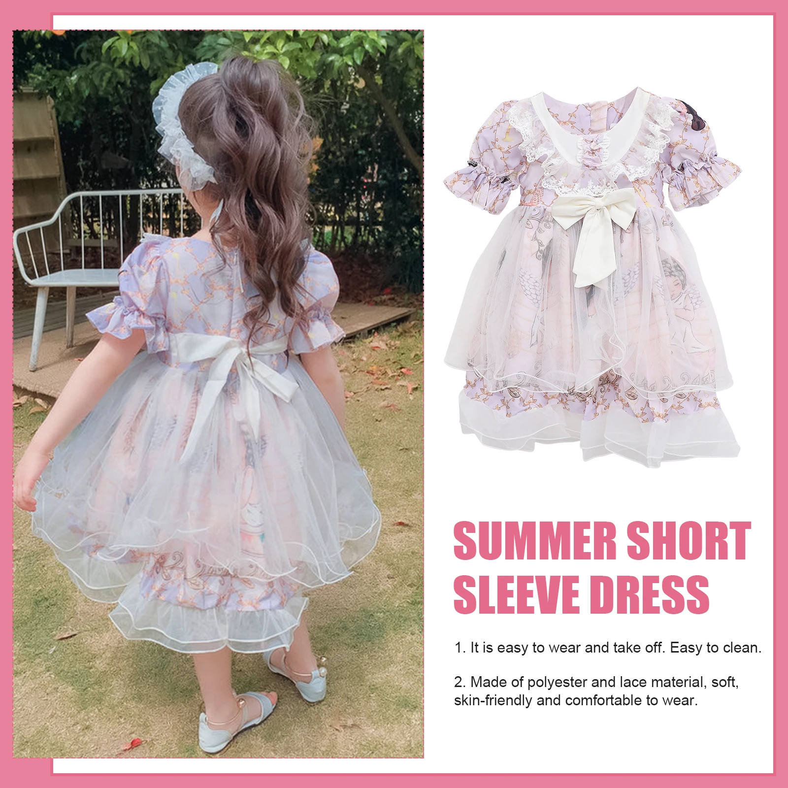 Lolita Dress Girls Summer Outfits 110cm Short Sleeve Kids Clothes One piece Japanese Party Dresses for Princess Soft Polyester
Lolita Dress Girls Summer Outfits 110cm Short Sleeve Kids Clothes One piece Japanese Party Dresses for Princess Soft Polyester