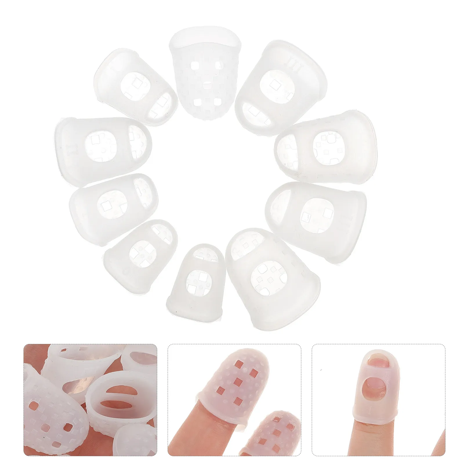 10Pcs Non-Slip Finger Cots Elastic Silicone Finger Protector Breathable Sleeves for Crafting Nail Art Repair
10Pcs Non-Slip Finger Cots Elastic Silicone Finger Protector Breathable Sleeves for Crafting Nail Art Repair
