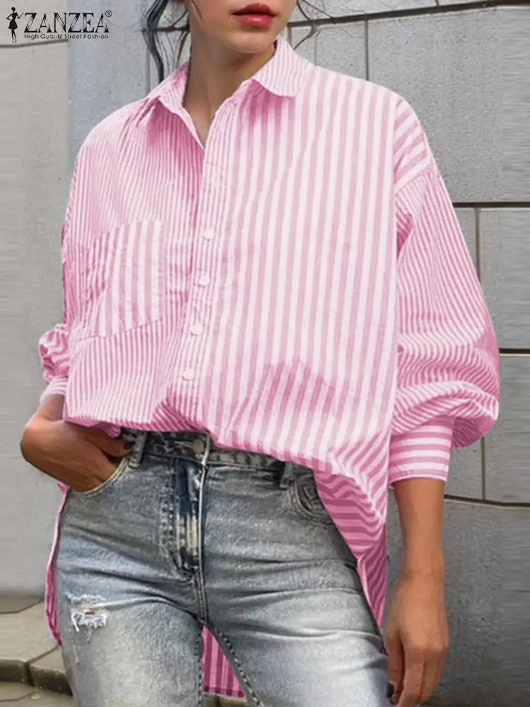 ZANZEA Autumn Fashion Shirt Women Striped Blouse Casual Loose OL Work Blusas Mujer Lapel Neck Long Sleeve Holiday Tops Chemise
ZANZEA Autumn Fashion Shirt Women Striped Blouse Casual Loose OL Work Blusas Mujer Lapel Neck Long Sleeve Holiday Tops Chemise