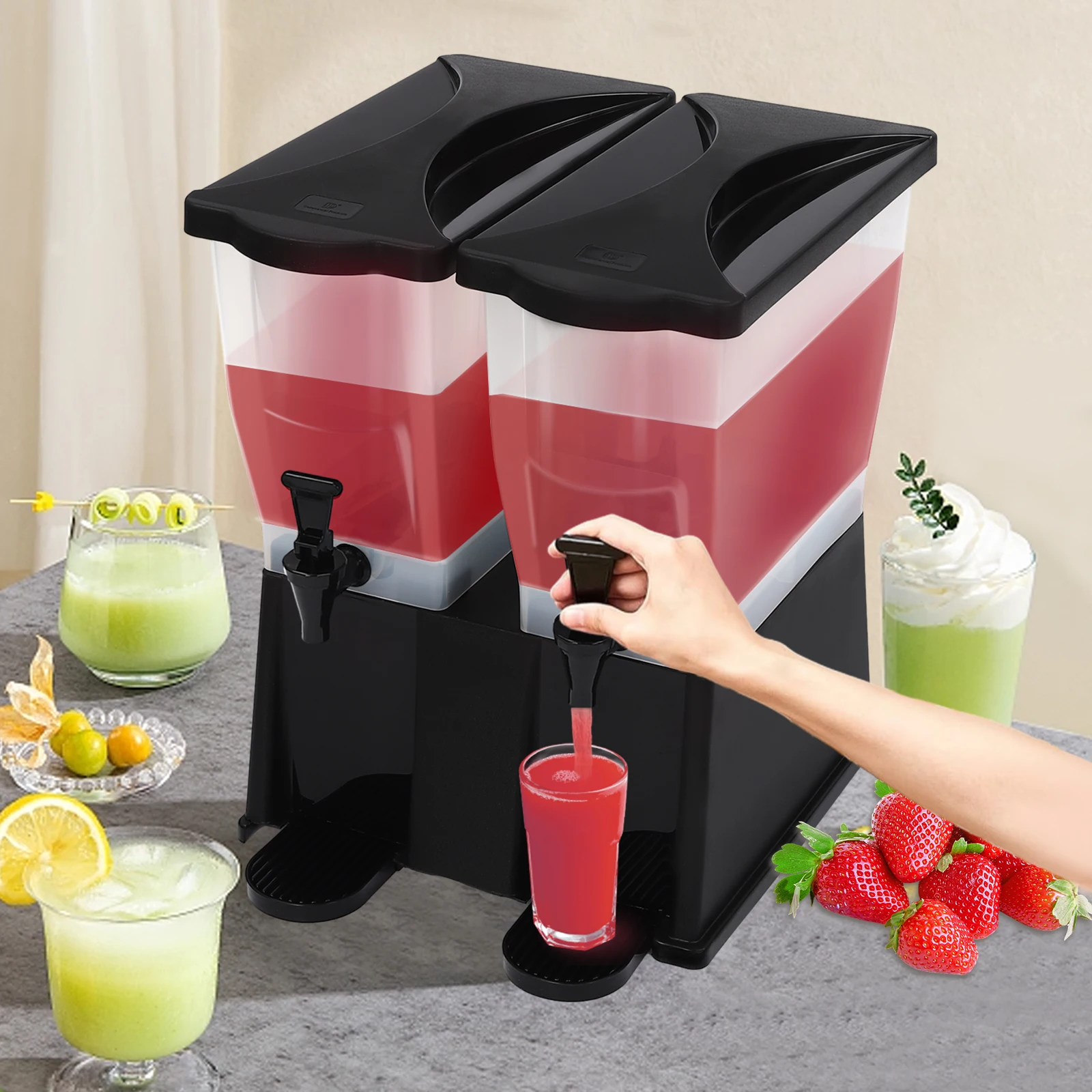 22L Plastic Drink Dispenser Dual Filtration Water Drink Beverage Dispenser Containers with Lids for Fridge
22L Plastic Drink Dispenser Dual Filtration Water Drink Beverage Dispenser Containers with Lids for Fridge