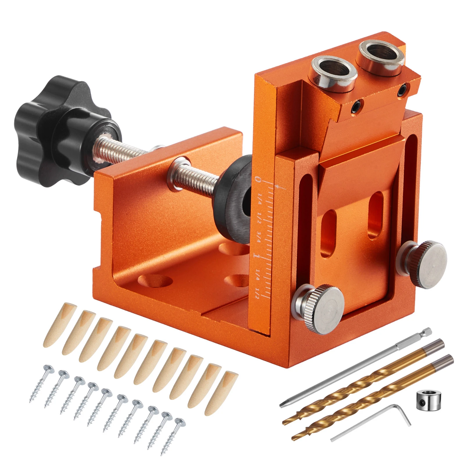SucceBuy Pocket Hole Jig Kit Jig Pocket Hole System with Step Drill Drill Stop Ring Square Drive Bit and Screws for Woodworking
SucceBuy Pocket Hole Jig Kit Jig Pocket Hole System with Step Drill Drill Stop Ring Square Drive Bit and Screws for Woodworking
