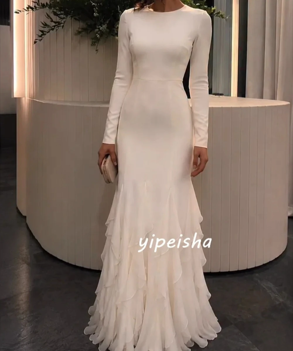 Customized High Quality Beige Exquisite Jersey Tulle Pleat Tiered Ruched Mermaid Scoop Neck Long Dresses Evening Dresses Sexy
Customized High Quality Beige Exquisite Jersey Tulle Pleat Tiered Ruched Mermaid Scoop Neck Long Dresses Evening Dresses Sexy