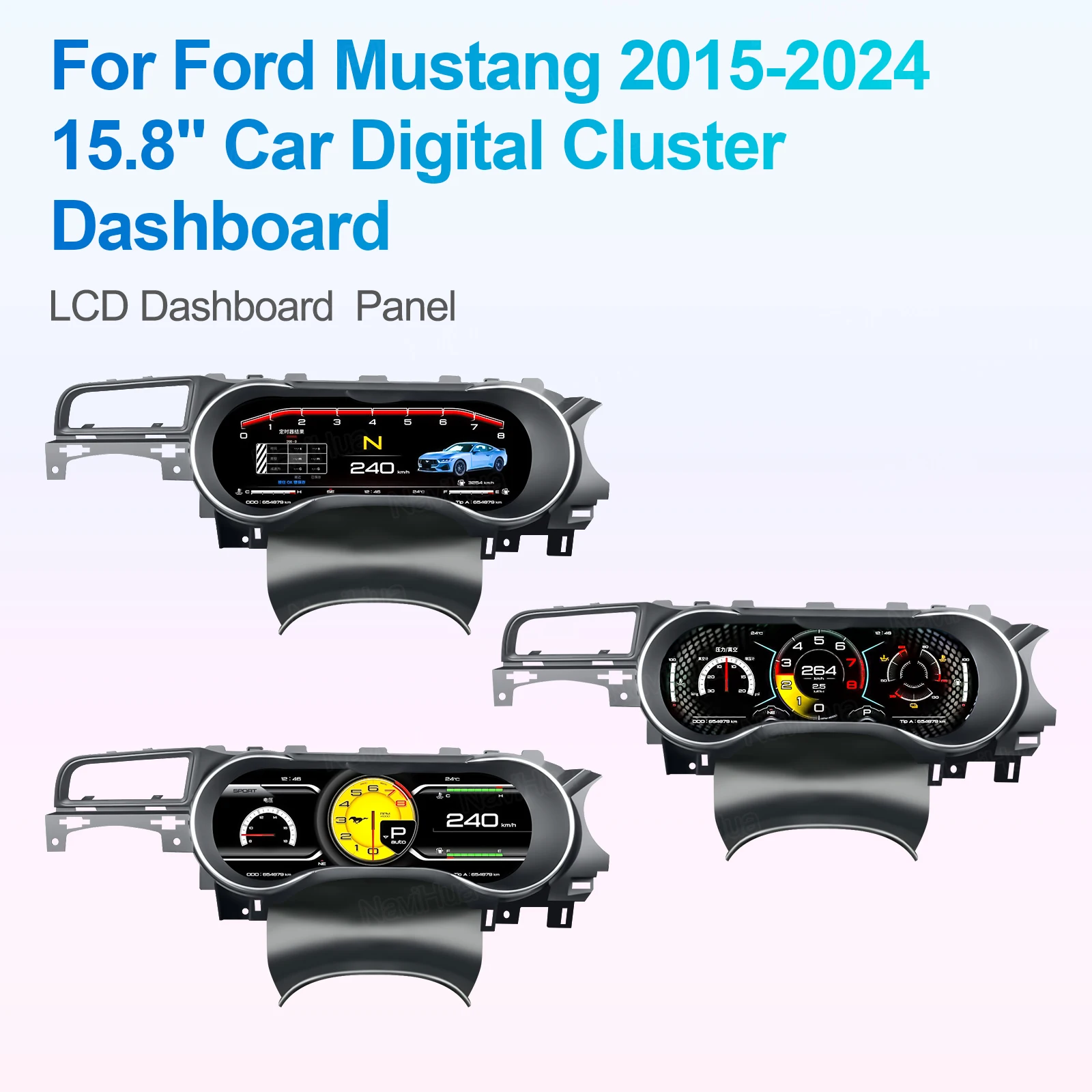 15,8-дюймовый цифровой приборный щиток для Ford Mustang 2015-2024, одометр, тахометр, приборная панель с поддержкой HD-экрана
15,8-дюймовый цифровой приборный щиток для Ford Mustang 2015-2024, одометр, тахометр, приборная панель с поддержкой HD-экрана