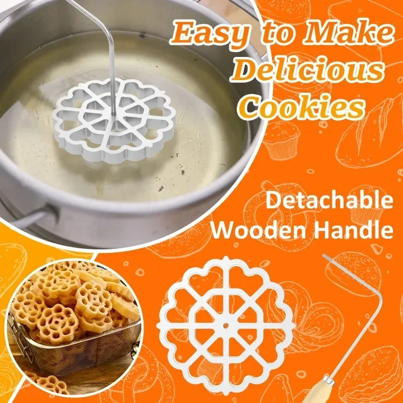 Heavy-Duty Aluminum Rosette Maker Mold with Handle, Baking Tool for Pastry Cookies Dessert, Kitchen Accessories (Non-Stick)
Heavy-Duty Aluminum Rosette Maker Mold with Handle, Baking Tool for Pastry Cookies Dessert, Kitchen Accessories (Non-Stick)