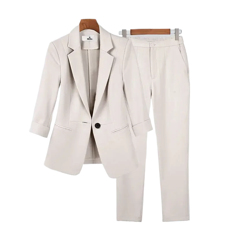 Women's Summer Thin Fashion Suit Jacket Pants Two-piece 2024 New Casual Blazer Matching Set Korean Elegant Professional Wear
Women's Summer Thin Fashion Suit Jacket Pants Two-piece 2024 New Casual Blazer Matching Set Korean Elegant Professional Wear