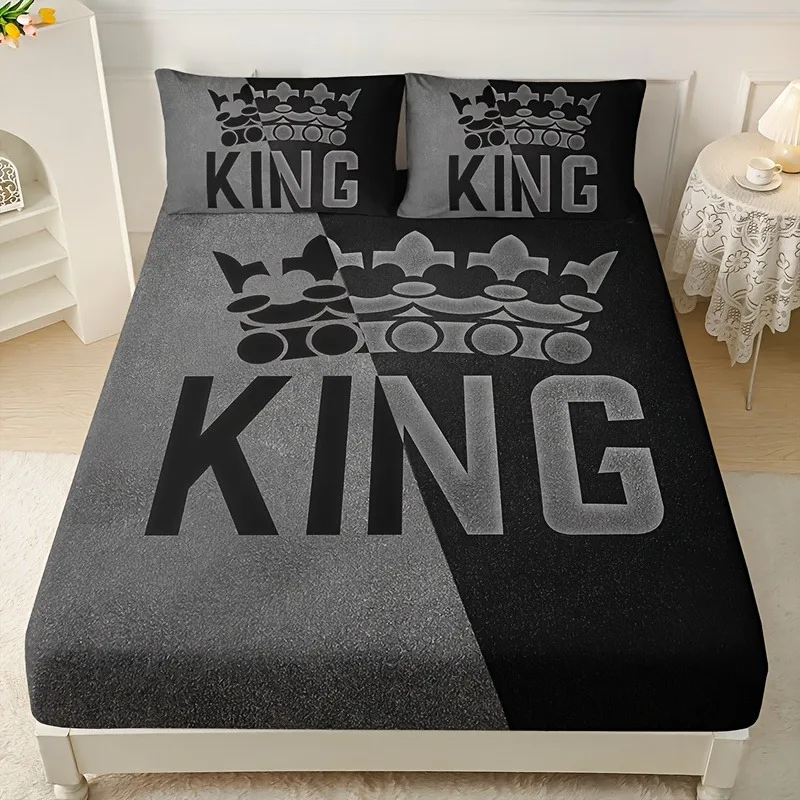 Black And Gray King Size Fitted Sheet Set with 2 Pillowcases HD Print Comforter Cover for Home And Dormitory
Black And Gray King Size Fitted Sheet Set with 2 Pillowcases HD Print Comforter Cover for Home And Dormitory