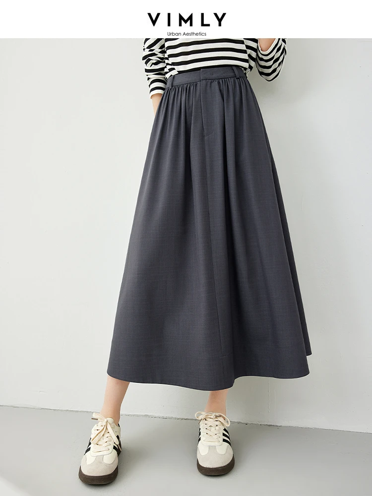 Vimly Grey A-line Midi Skirt for Women 2024 Spring New Casual Office Lady Solid Simple Women's Skirts Female Clothing M5935
Vimly Grey A-line Midi Skirt for Women 2024 Spring New Casual Office Lady Solid Simple Women's Skirts Female Clothing M5935