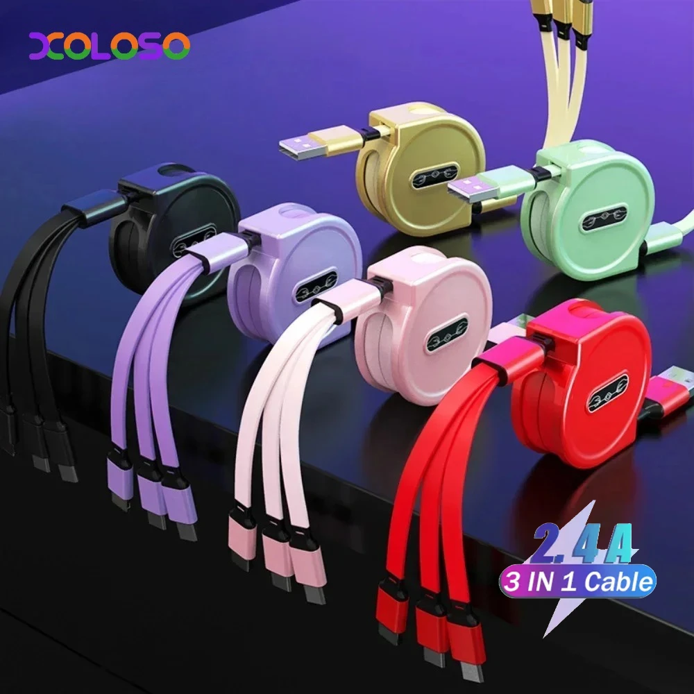 Выдвижной USB-кабель для зарядного устройства 3 в 1, быстрая зарядка для iPhone Android Type C, Samsung, Huawei, Xiaomi, мобильного телефона, кабель Micro USB C
Выдвижной USB-кабель для зарядного устройства 3 в 1, быстрая зарядка для iPhone Android Type C, Samsung, Huawei, Xiaomi, мобильного телефона, кабель Micro USB C
