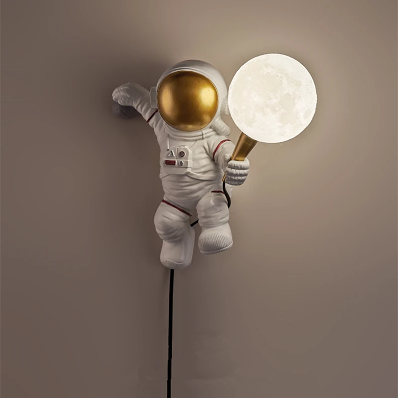 Nordic LED Personality Astronaut Moon Children's Room Wall Lamp Kitchen Dining Room Bedroom Study Balcony Aisle Space Lamp
Nordic LED Personality Astronaut Moon Children's Room Wall Lamp Kitchen Dining Room Bedroom Study Balcony Aisle Space Lamp