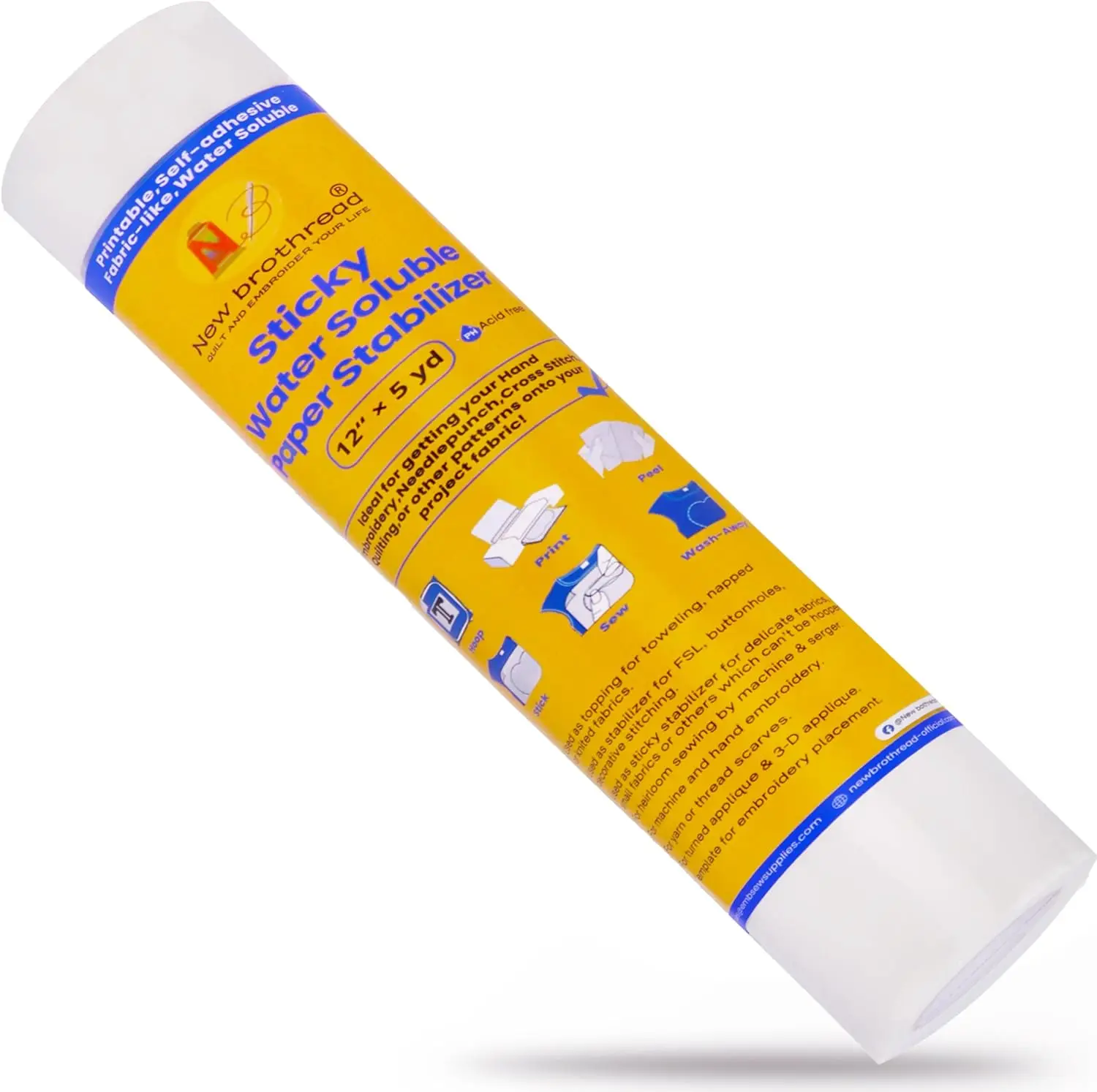12""X5Yds Sticky Water Soluble Embroidery Stabilizer Paper Stabilizer - Medium Weight - Allowed For Drawing Patterns Best For
12""X5Yds Sticky Water Soluble Embroidery Stabilizer Paper Stabilizer - Medium Weight - Allowed For Drawing Patterns Best For