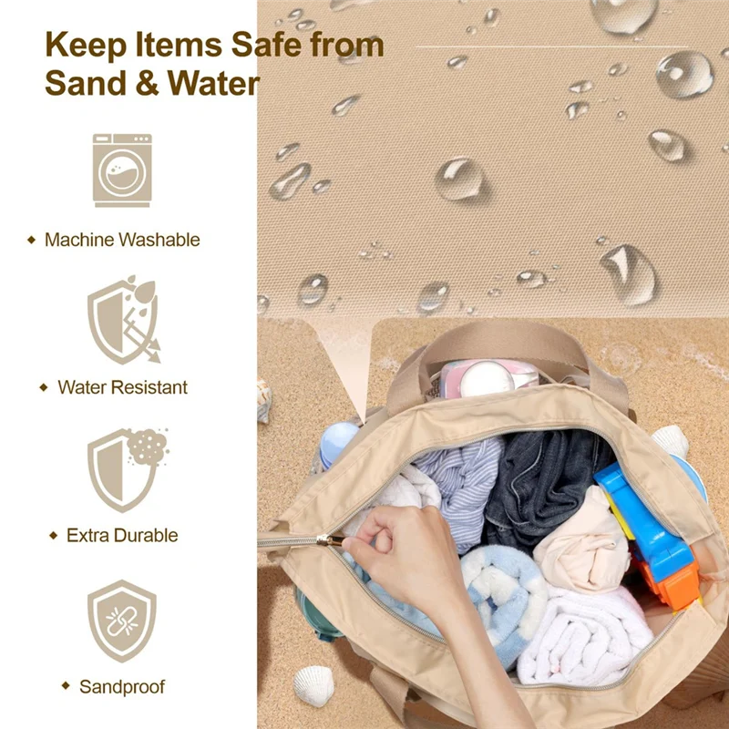 ABRT-Waterproof Beach Bag With Zipper,Sandproof Beach Tote Bag For Women, Carry On Tote Bag For Swim Cruise
ABRT-Waterproof Beach Bag With Zipper,Sandproof Beach Tote Bag For Women, Carry On Tote Bag For Swim Cruise
