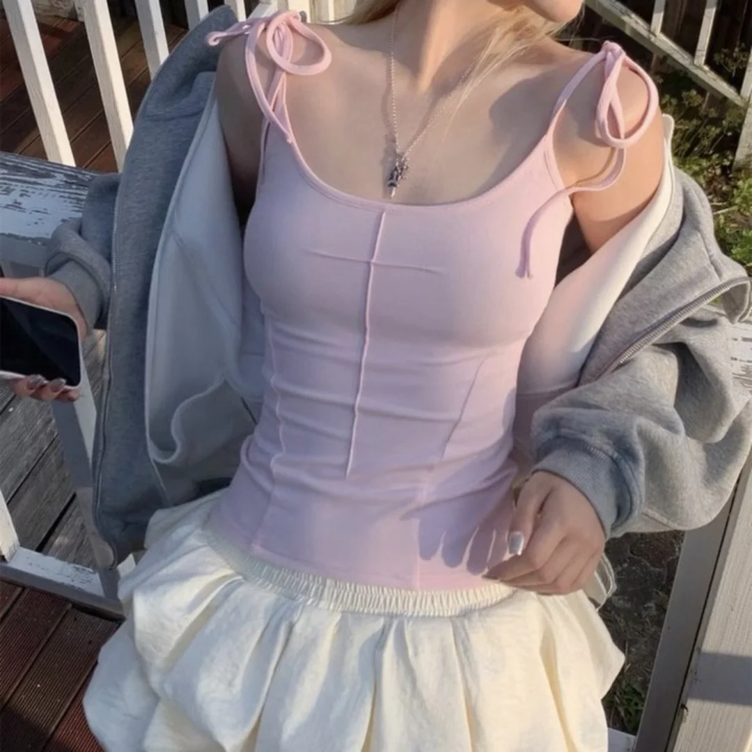 Summer Korean style new casual sleeveless wing camisole top for women's Harajuku full cut top y2k fashionable girls' clothing
Summer Korean style new casual sleeveless wing camisole top for women's Harajuku full cut top y2k fashionable girls' clothing