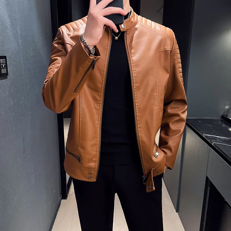 Outdoor Motorbike Jacket Men Fashion Stand Collar Motorcycle Jacket Biker Coats Loose Faux Leather Jacket Men Streetwear Man
Outdoor Motorbike Jacket Men Fashion Stand Collar Motorcycle Jacket Biker Coats Loose Faux Leather Jacket Men Streetwear Man