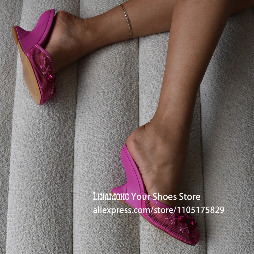Handcrafted Beadwork Mules Classic Novelty Strange Wedge Heel Slippers Chinese Style Handmade Women's Summer Shoes Custom Color
Handcrafted Beadwork Mules Classic Novelty Strange Wedge Heel Slippers Chinese Style Handmade Women's Summer Shoes Custom Color