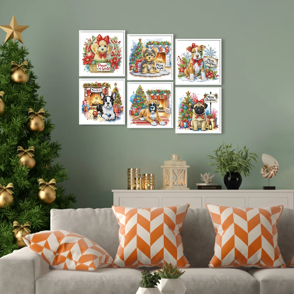 6pcs Partial Drill Xmas Dog Diamond Painting Kits Special Shape 30x30cm
6pcs Partial Drill Xmas Dog Diamond Painting Kits Special Shape 30x30cm