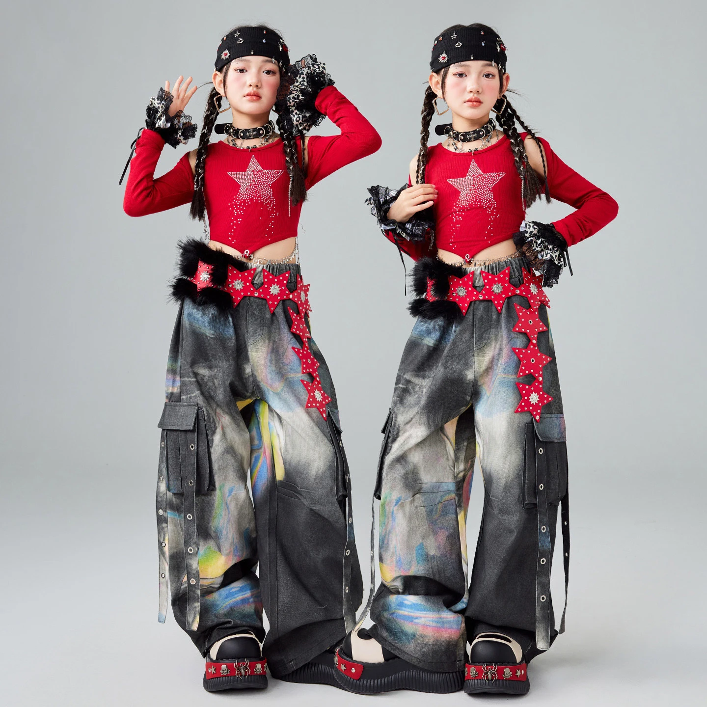 2026 Girls Red Crop Tops Loose Pants Hiphop Suit Jazz Dance Performance Costumes For Kids Hip Hop Dance Rave Clothes DQS21738
2026 Girls Red Crop Tops Loose Pants Hiphop Suit Jazz Dance Performance Costumes For Kids Hip Hop Dance Rave Clothes DQS21738