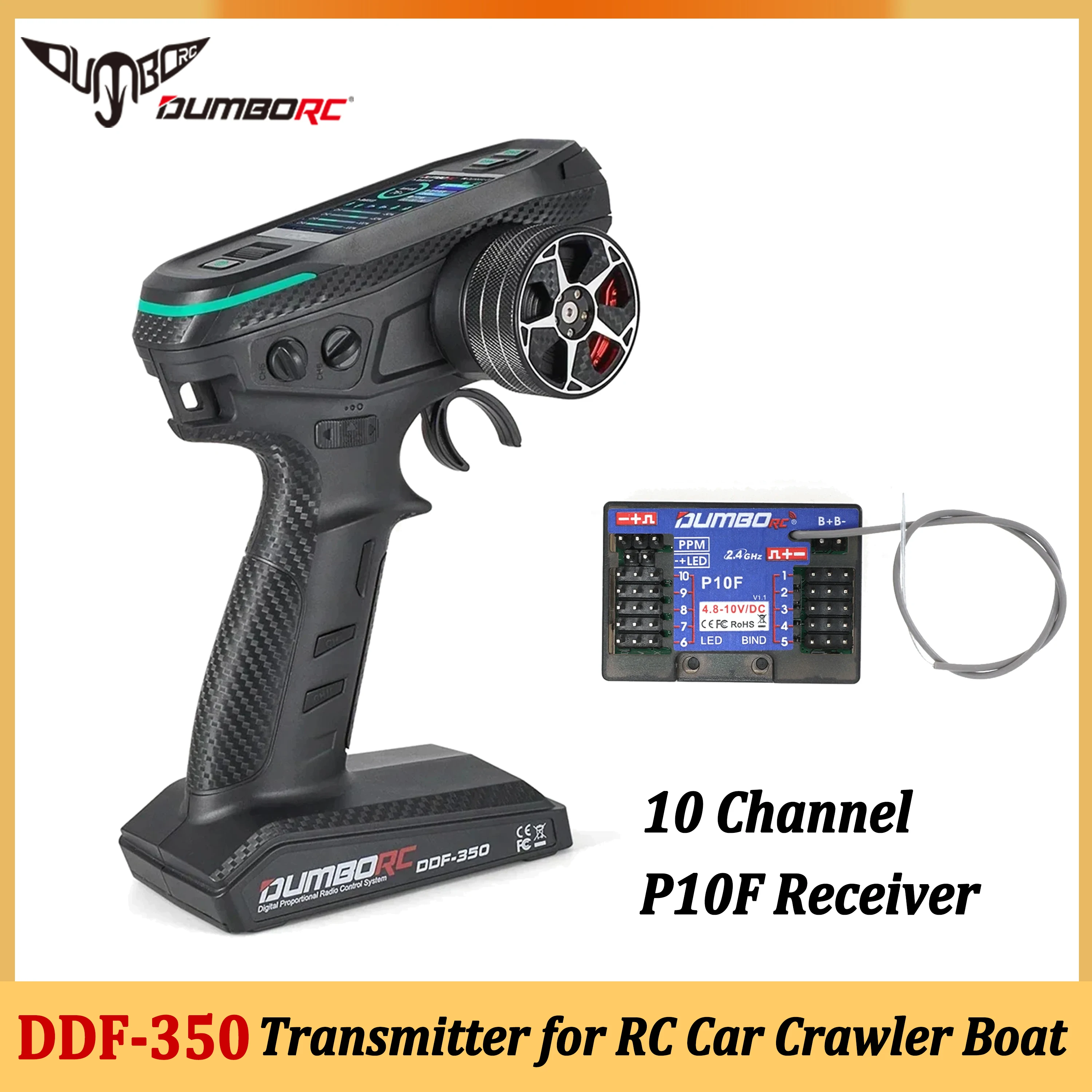 DUMBORC DDF-350 2.4G 10CH Transmitter with P10F Receiver LCD FHSS System Remote Controller for RC Car Crawler Boat Tank Toy Part
DUMBORC DDF-350 2.4G 10CH Transmitter with P10F Receiver LCD FHSS System Remote Controller for RC Car Crawler Boat Tank Toy Part