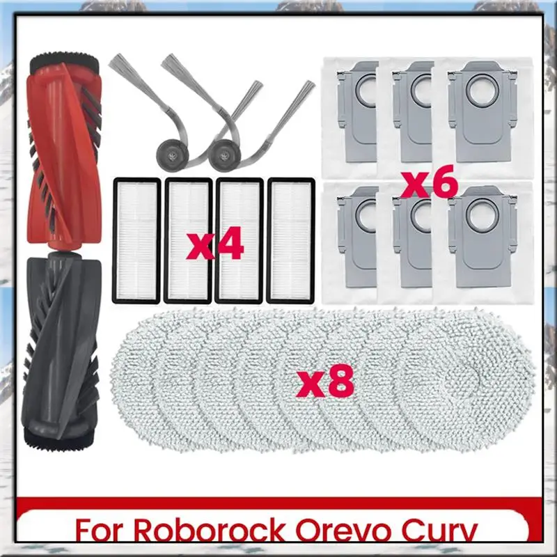 AS59-21 шт. для Roborock Qrevo Curv, детали робота-пылесоса, двойная основная щетка, боковая щетка, фильтр, швабра, тканевый мешок для пыли 
AS59-21 шт. для Roborock Qrevo Curv, детали робота-пылесоса, двойная основная щетка, боковая щетка, фильтр, швабра, тканевый мешок для пыли