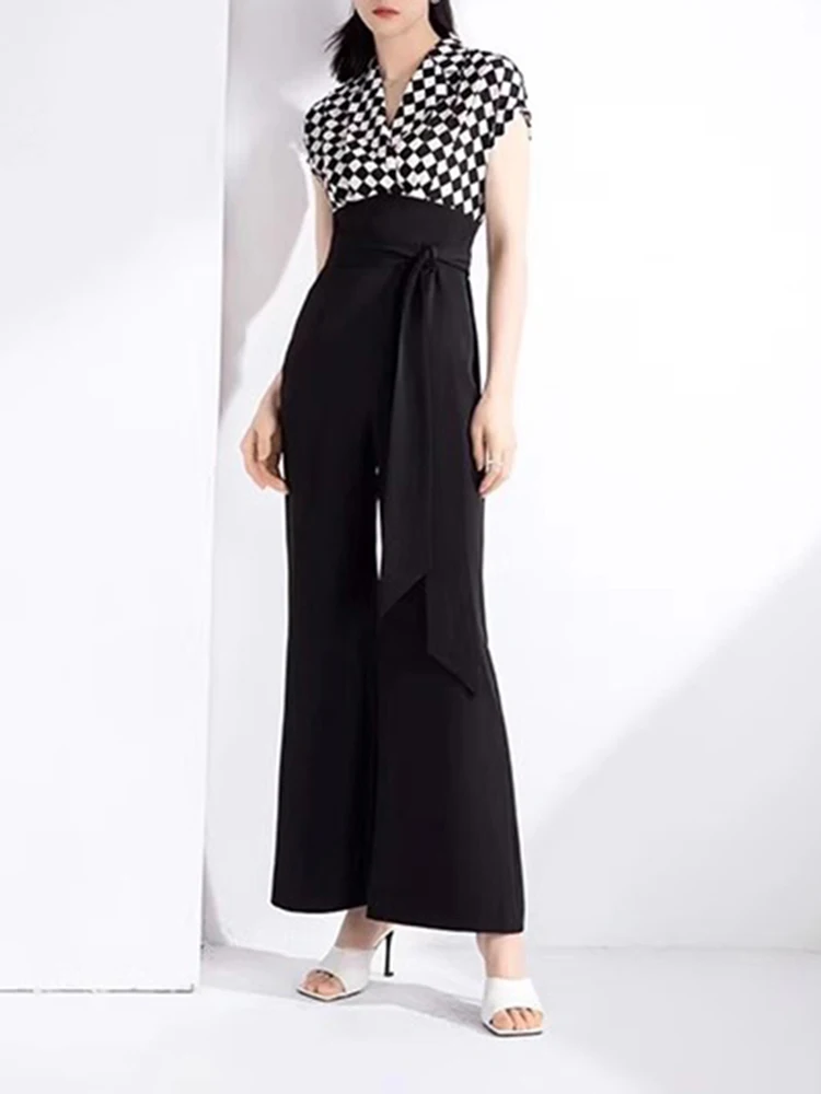 Летний новый костюм QIUNINA: брюки-комбинезон в клетку с отложным воротником, женский, элитный, с широкими штанинами, для офиса и повседневной носки
Летний новый костюм QIUNINA: брюки-комбинезон в клетку с отложным воротником, женский, элитный, с широкими штанинами, для офиса и повседневной носки