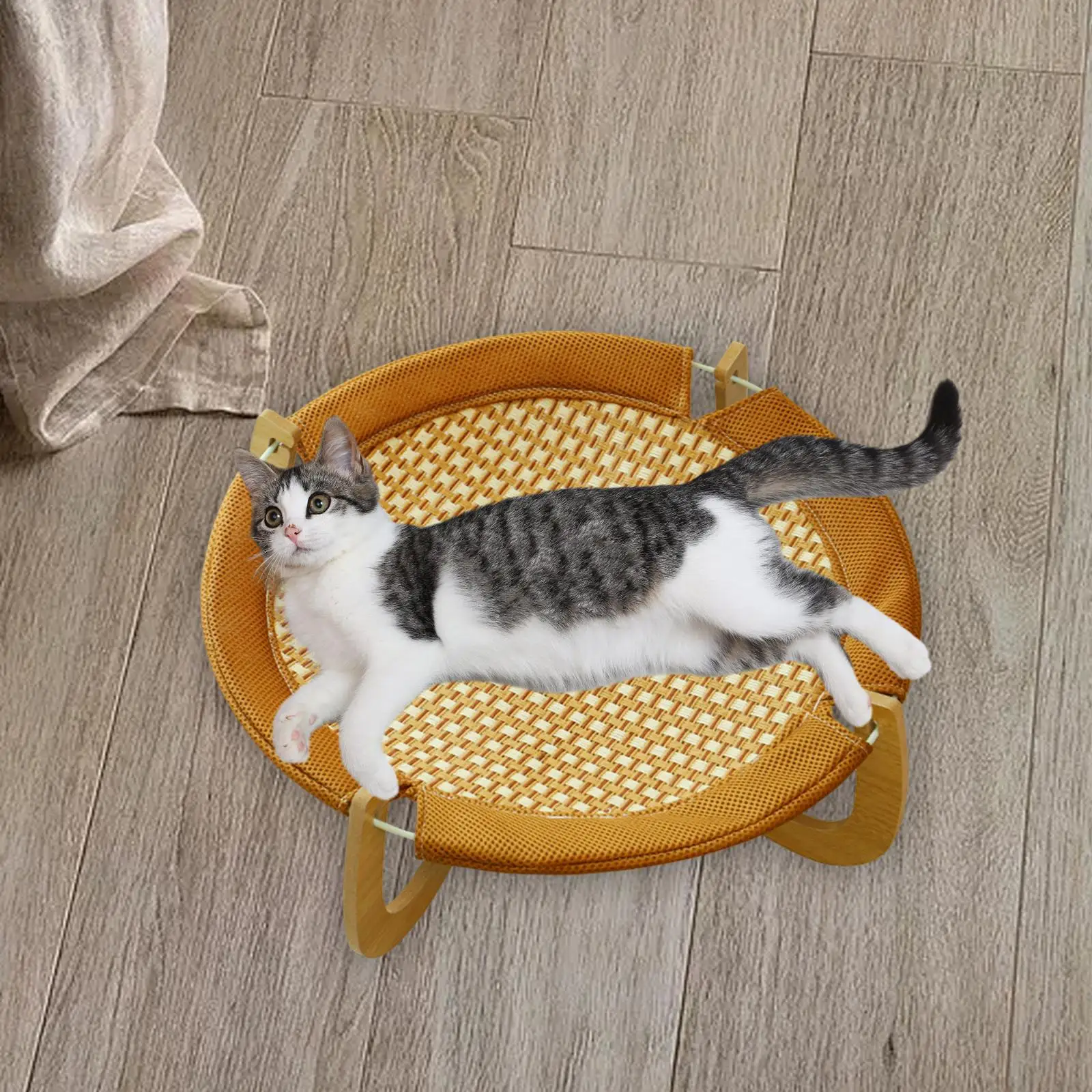 Wooden Pet Hammock Bed Elevated Dogs Bed Cooling Smooth Surface Washable Comfortable Furniture Sleeping Couch for Kitten Kitty
Wooden Pet Hammock Bed Elevated Dogs Bed Cooling Smooth Surface Washable Comfortable Furniture Sleeping Couch for Kitten Kitty