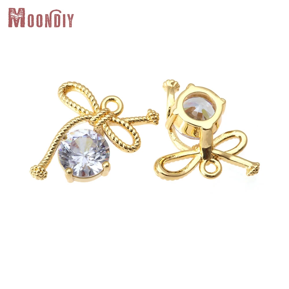 6PCS 18K Gold Color Brass and Zircon Bow-knot Charms Pendants High Quality Diy Necklace Earrings Jewelry Making Accessories
6PCS 18K Gold Color Brass and Zircon Bow-knot Charms Pendants High Quality Diy Necklace Earrings Jewelry Making Accessories