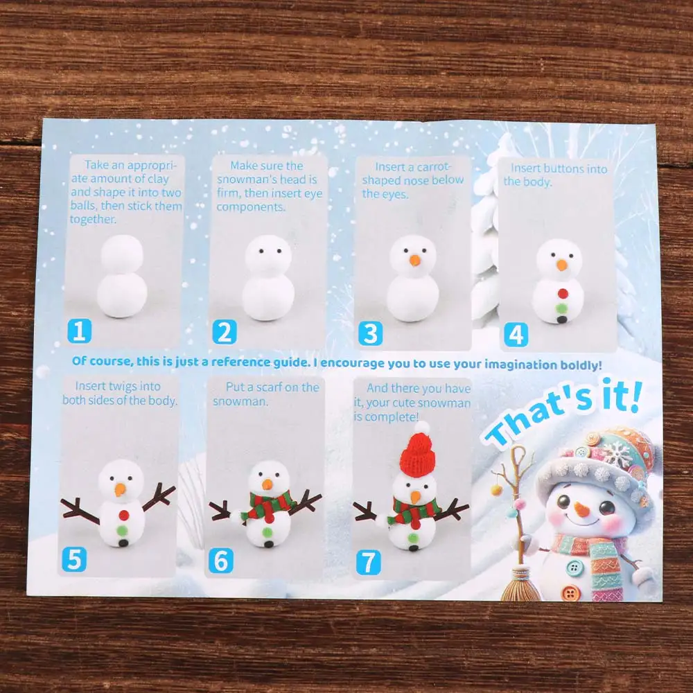 Creative Cultivation DIY Christmas Clay Snowman Set With Carrot Noses Tiny Buttons Clay DIY Snowman Kit Hands-on Ability
Creative Cultivation DIY Christmas Clay Snowman Set With Carrot Noses Tiny Buttons Clay DIY Snowman Kit Hands-on Ability