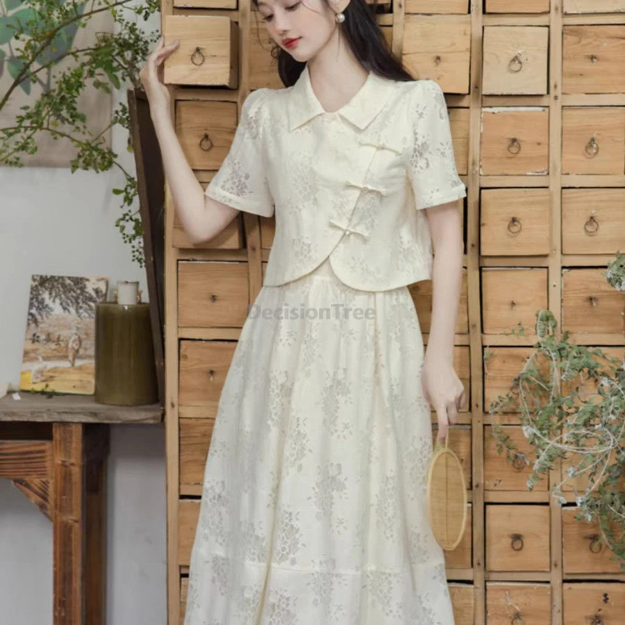 2025 retro gentle temperament chinese clothing set vintage disc buckle improved qipao 2-piece set fashionable daily women's suit
2025 retro gentle temperament chinese clothing set vintage disc buckle improved qipao 2-piece set fashionable daily women's suit