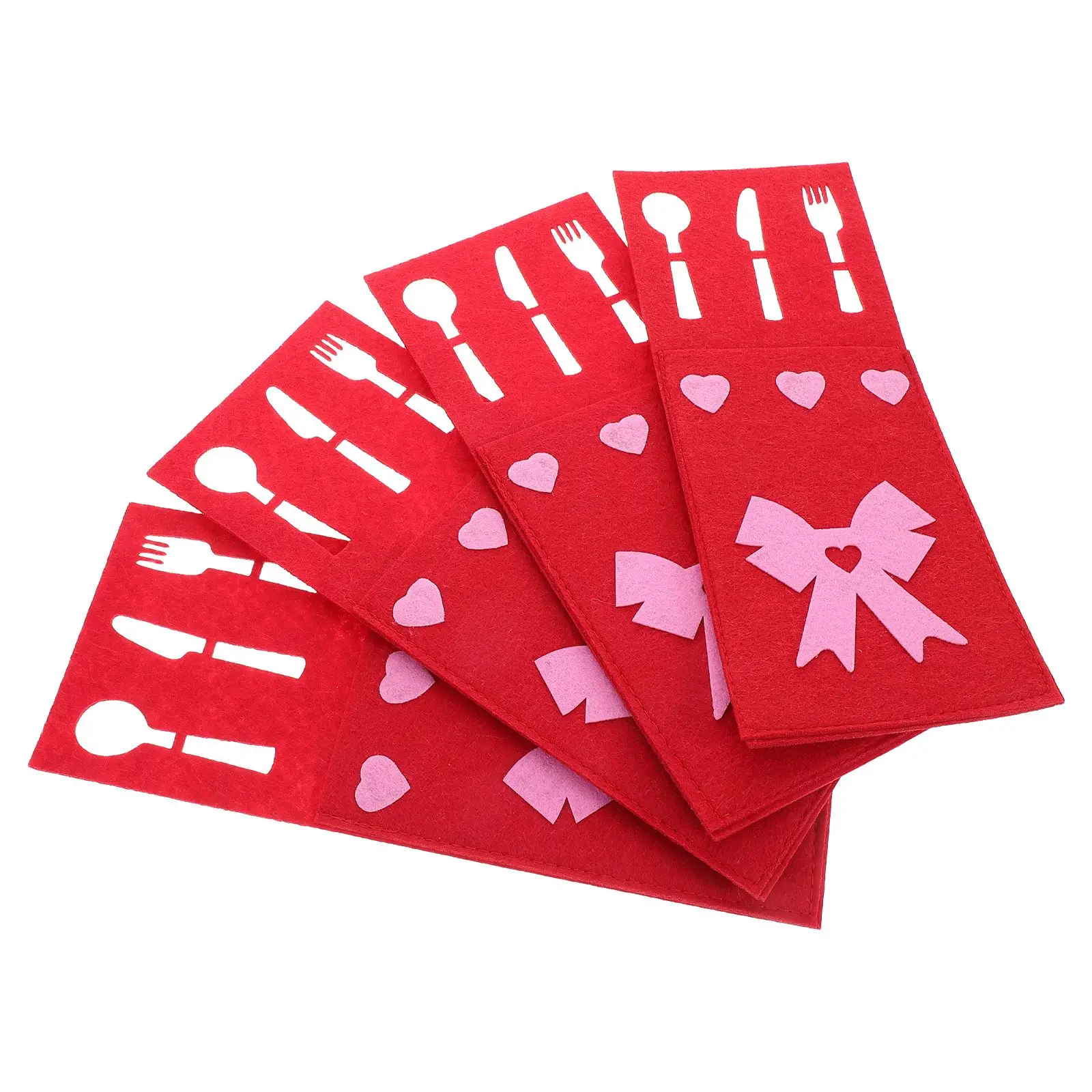 4 Pcs Cutlery Set Silverware Holder Tableware Bag Valentine's Day Utensil Sleeve Non Woven Fabric Storage
4 Pcs Cutlery Set Silverware Holder Tableware Bag Valentine's Day Utensil Sleeve Non Woven Fabric Storage