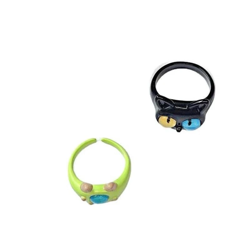 Милые кольца с зелеными монстрами для женщин, модные милые черные кошки, регулируемое кольцо для пары, свадебные аксессуары для пальцев, ювелирные изделия
Милые кольца с зелеными монстрами для женщин, модные милые черные кошки, регулируемое кольцо для пары, свадебные аксессуары для пальцев, ювелирные изделия