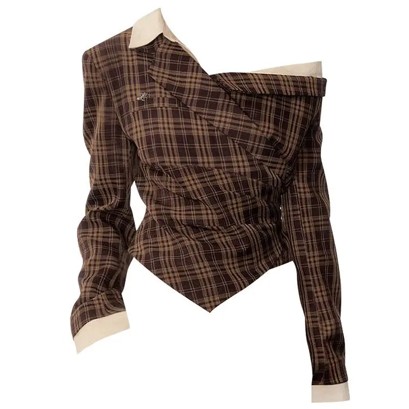 YYAHAS Американская клетчатая рубашка с открытыми плечами из двух предметов с длинными рукавами для женщин, осенний новый дизайн, утягивающий топ
YYAHAS Американская клетчатая рубашка с открытыми плечами из двух предметов с длинными рукавами для женщин, осенний новый дизайн, утягивающий топ
