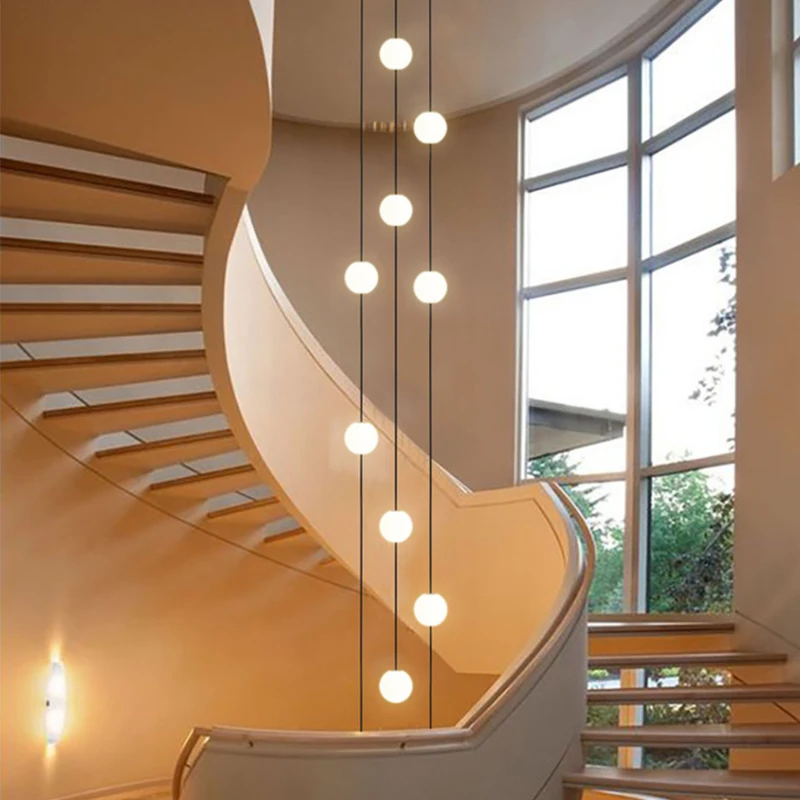 Minimalist Chandelier Nordic Lamp Living Room Modern Led String Ball Lamp Villa Indoor Long-Line Spherical Stair Pendent lamp
Minimalist Chandelier Nordic Lamp Living Room Modern Led String Ball Lamp Villa Indoor Long-Line Spherical Stair Pendent lamp