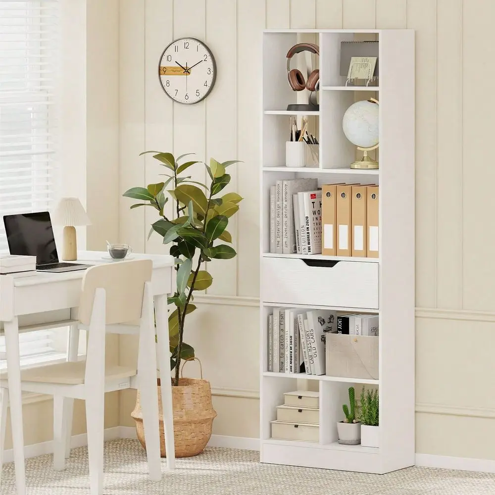 2 PCS 61 Bookcase With Drawer, 8 Open Cubes, AntiToppling Kits For Living Room, Study
2 PCS 61 Bookcase With Drawer, 8 Open Cubes, AntiToppling Kits For Living Room, Study